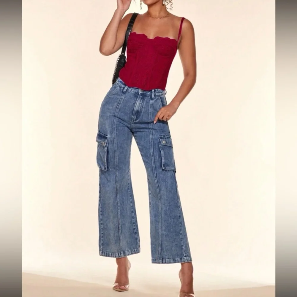 Luxe lace bustier corset cami crop top - Picture 12 of 16